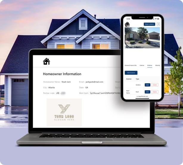 Homeowner reviewing home data